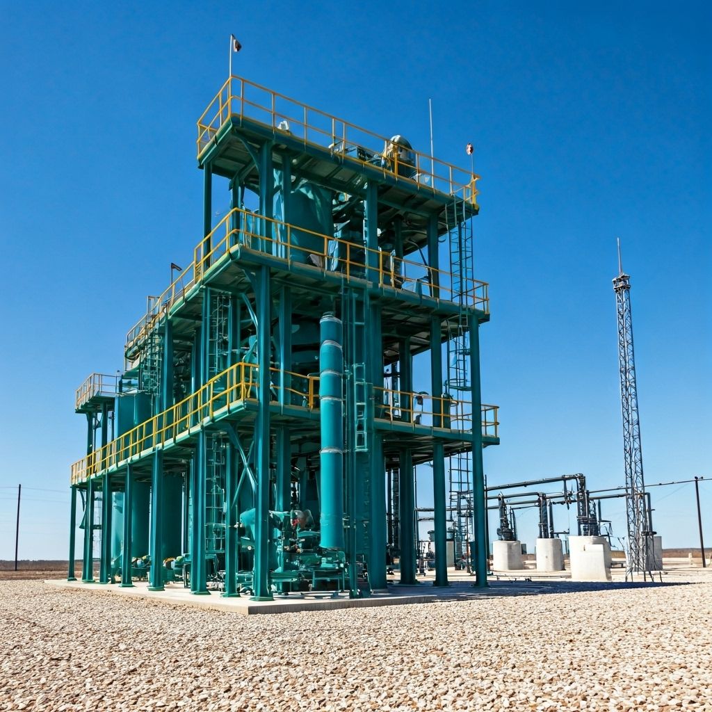 Monochrome industrial facility representing our operations